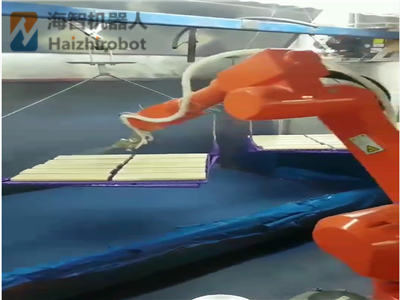 东莞海智喷涂机器人流水线 挂具摆盘喷漆机械手