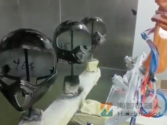 安全头盔喷涂设备 机器人头盔喷漆自动化